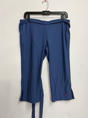 Teal blue Nike capris athletic capri pants tie up capris athleisure capri